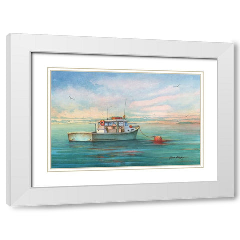 At Anchor White Modern Wood Framed Art Print with Double Matting by Rizzo, Gene