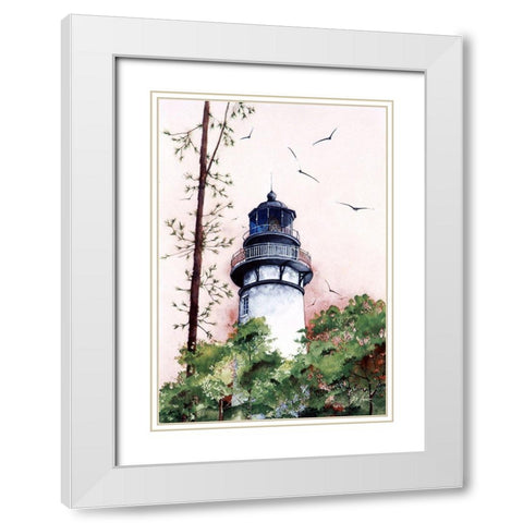 Amelia Island Lighthouse - Fl. White Modern Wood Framed Art Print with Double Matting by Rizzo, Gene