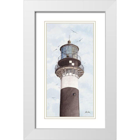 Cape Canaveral Lighthouse - Fl. White Modern Wood Framed Art Print with Double Matting by Rizzo, Gene