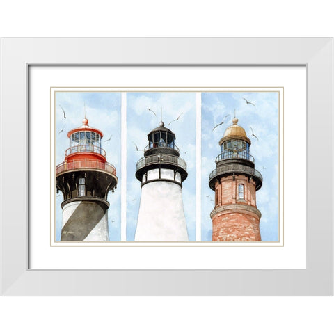 Florida Heads of Class White Modern Wood Framed Art Print with Double Matting by Rizzo, Gene