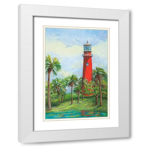 Jupiter Lighthouse-New - Fl. White Modern Wood Framed Art Print with Double Matting by Rizzo, Gene