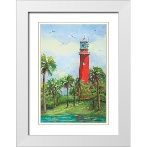 Jupiter Lighthouse-New - Fl. White Modern Wood Framed Art Print with Double Matting by Rizzo, Gene