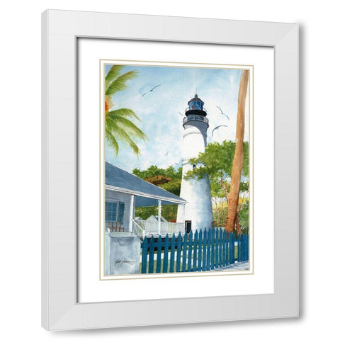 Key West Kighthouse - Fl. White Modern Wood Framed Art Print with Double Matting by Rizzo, Gene