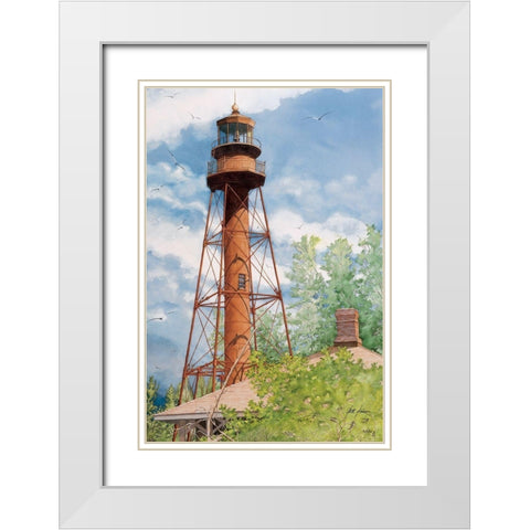 Sanibel Island, Florida White Modern Wood Framed Art Print with Double Matting by Rizzo, Gene