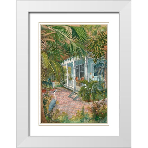 Conch Cottage White Modern Wood Framed Art Print with Double Matting by Rizzo, Gene