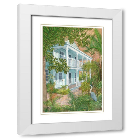 Cracker Cottage White Modern Wood Framed Art Print with Double Matting by Rizzo, Gene
