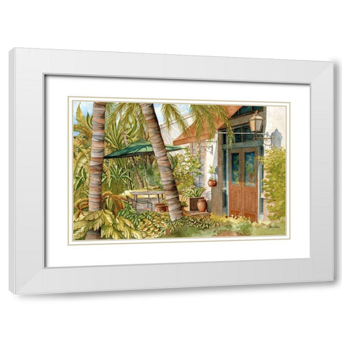 Courtyard White Modern Wood Framed Art Print with Double Matting by Rizzo, Gene