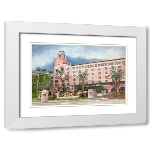 Vinoy Resort White Modern Wood Framed Art Print with Double Matting by Rizzo, Gene