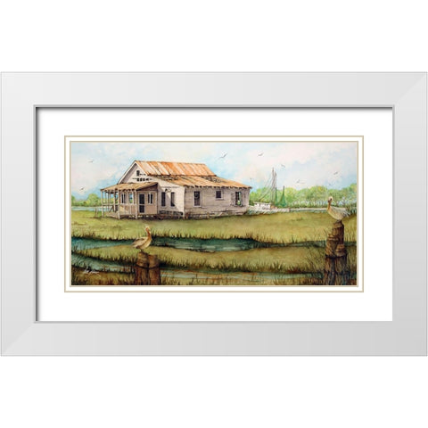 Faded Memories - Panorama White Modern Wood Framed Art Print with Double Matting by Rizzo, Gene