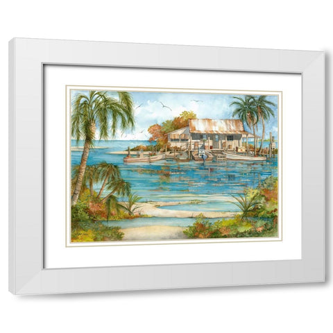 Seafood Shack White Modern Wood Framed Art Print with Double Matting by Rizzo, Gene