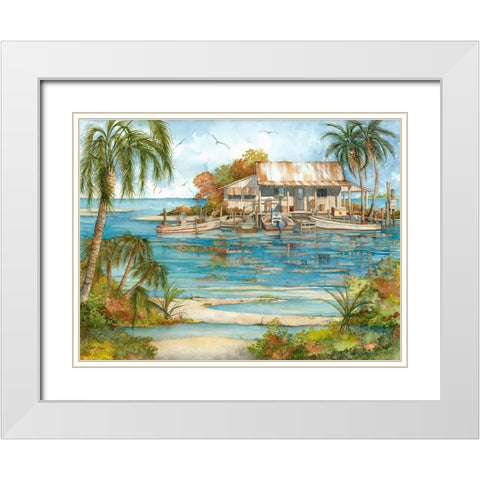 Seafood Shack White Modern Wood Framed Art Print with Double Matting by Rizzo, Gene