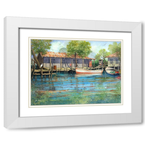 Swamp Life White Modern Wood Framed Art Print with Double Matting by Rizzo, Gene