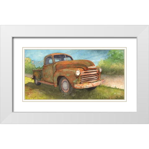 Crusty Chevy White Modern Wood Framed Art Print with Double Matting by Rizzo, Gene