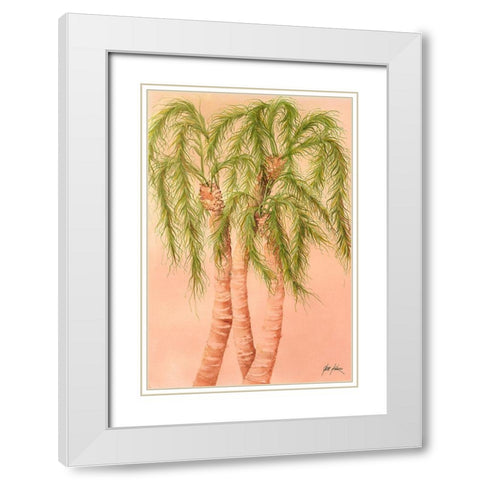 Holiday Palms White Modern Wood Framed Art Print with Double Matting by Rizzo, Gene