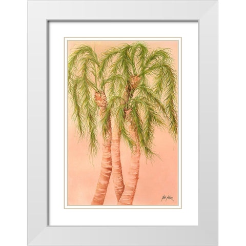 Holiday Palms White Modern Wood Framed Art Print with Double Matting by Rizzo, Gene