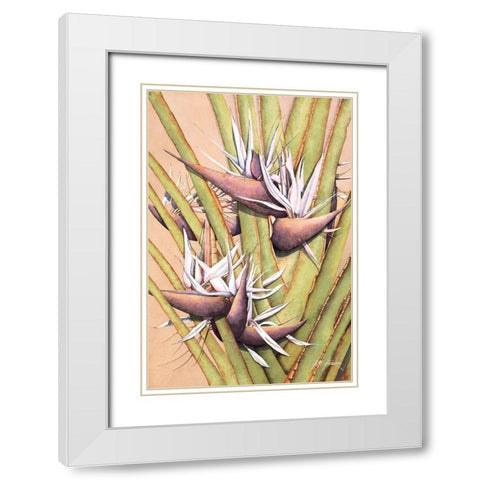 White Bird Of Paradise White Modern Wood Framed Art Print with Double Matting by Rizzo, Gene