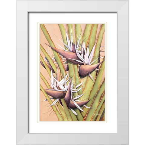 White Bird Of Paradise White Modern Wood Framed Art Print with Double Matting by Rizzo, Gene