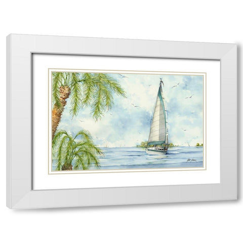 Tranquility White Modern Wood Framed Art Print with Double Matting by Rizzo, Gene