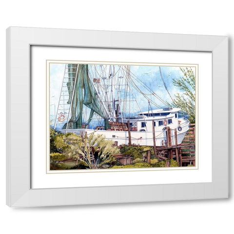 All Decked Out White Modern Wood Framed Art Print with Double Matting by Rizzo, Gene