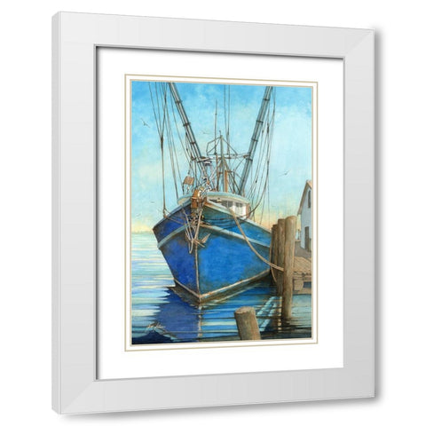 Bluer Than Blue White Modern Wood Framed Art Print with Double Matting by Rizzo, Gene