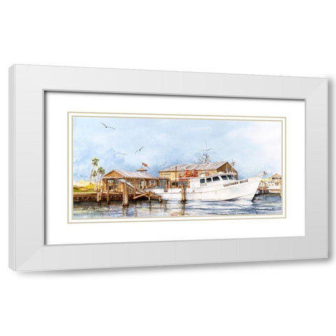 Southern Belle White Modern Wood Framed Art Print with Double Matting by Rizzo, Gene