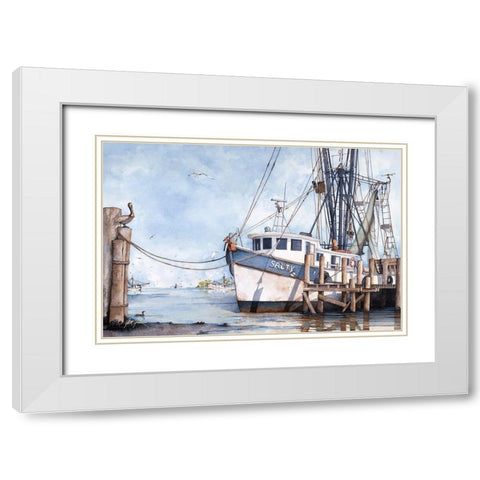 Salty White Modern Wood Framed Art Print with Double Matting by Rizzo, Gene