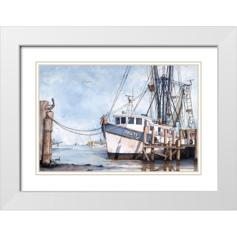 Salty White Modern Wood Framed Art Print with Double Matting by Rizzo, Gene