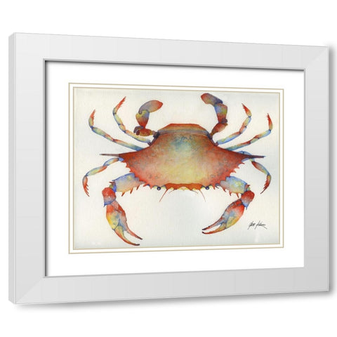 Red Crab White Modern Wood Framed Art Print with Double Matting by Rizzo, Gene