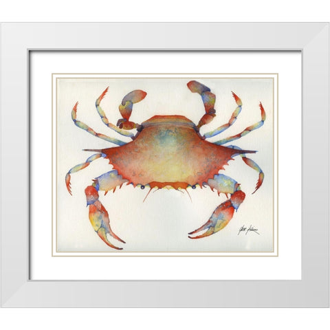 Red Crab White Modern Wood Framed Art Print with Double Matting by Rizzo, Gene