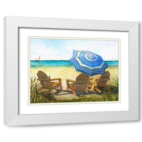 At The Beach White Modern Wood Framed Art Print with Double Matting by Rizzo, Gene