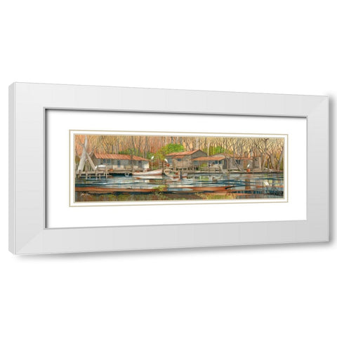 Black Bayou White Modern Wood Framed Art Print with Double Matting by Rizzo, Gene