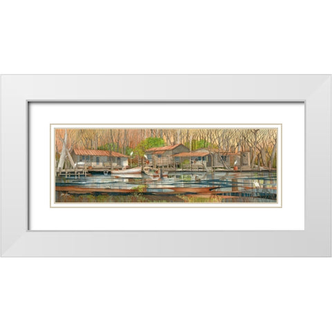 Black Bayou White Modern Wood Framed Art Print with Double Matting by Rizzo, Gene