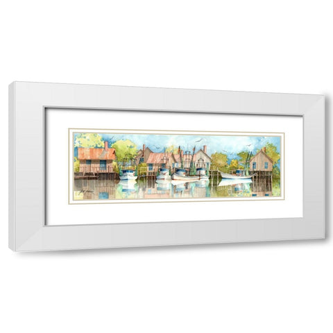 Bayou Reflections White Modern Wood Framed Art Print with Double Matting by Rizzo, Gene