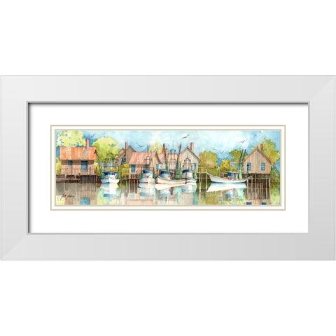 Bayou Reflections White Modern Wood Framed Art Print with Double Matting by Rizzo, Gene