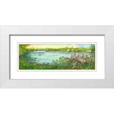 Backwater White Modern Wood Framed Art Print with Double Matting by Rizzo, Gene