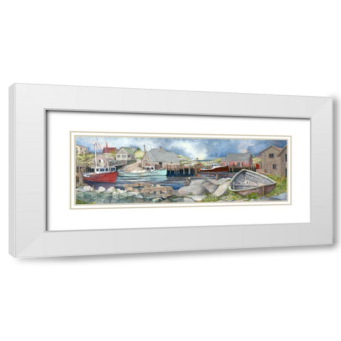 Cozy Cove White Modern Wood Framed Art Print with Double Matting by Rizzo, Gene