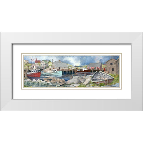 Cozy Cove White Modern Wood Framed Art Print with Double Matting by Rizzo, Gene