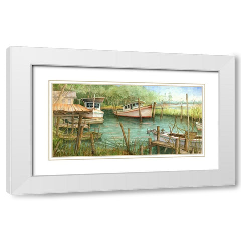 Cozy Creek White Modern Wood Framed Art Print with Double Matting by Rizzo, Gene