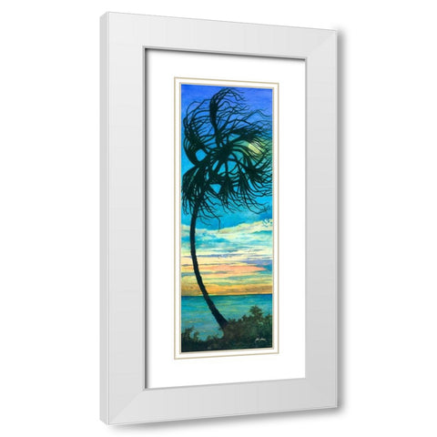 Green Flash White Modern Wood Framed Art Print with Double Matting by Rizzo, Gene