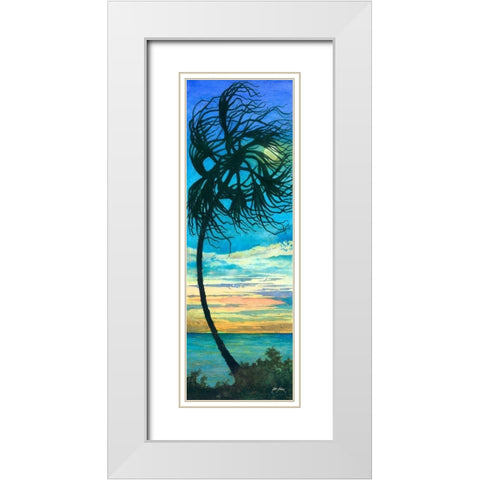 Green Flash White Modern Wood Framed Art Print with Double Matting by Rizzo, Gene