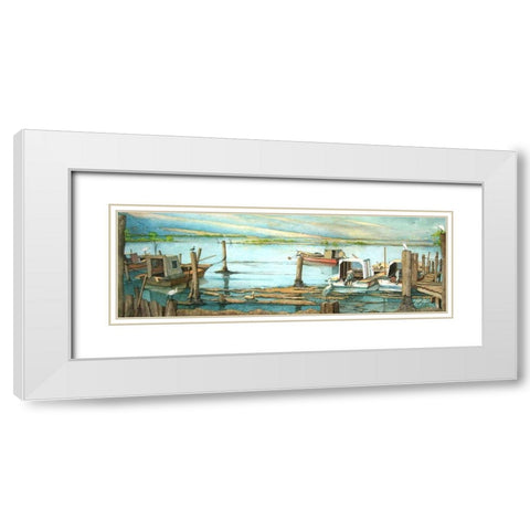 Hardscrabble White Modern Wood Framed Art Print with Double Matting by Rizzo, Gene