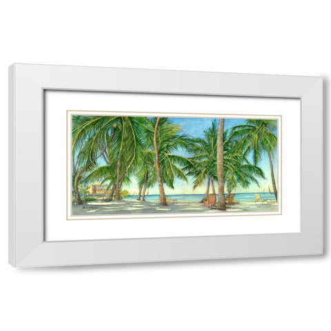 Lifes A Beach White Modern Wood Framed Art Print with Double Matting by Rizzo, Gene