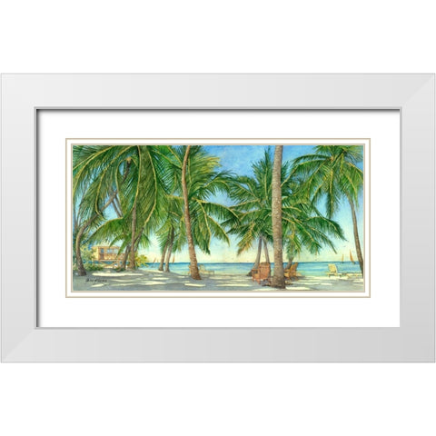 Lifes A Beach White Modern Wood Framed Art Print with Double Matting by Rizzo, Gene