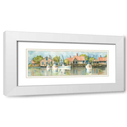 Lazy Bayou White Modern Wood Framed Art Print with Double Matting by Rizzo, Gene