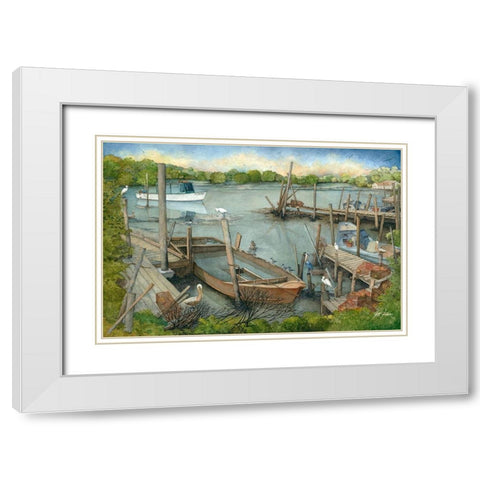 Laid Back White Modern Wood Framed Art Print with Double Matting by Rizzo, Gene