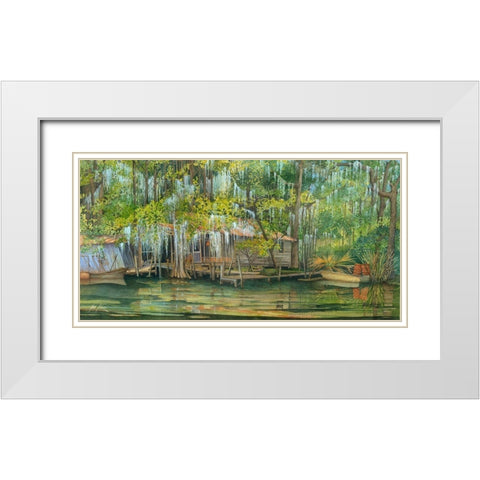 Paradise Found White Modern Wood Framed Art Print with Double Matting by Rizzo, Gene