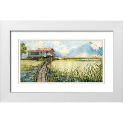 Pathway To Paradise White Modern Wood Framed Art Print with Double Matting by Rizzo, Gene