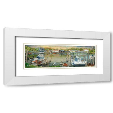 Quaint Village White Modern Wood Framed Art Print with Double Matting by Rizzo, Gene