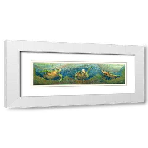 TurtleMania White Modern Wood Framed Art Print with Double Matting by Rizzo, Gene