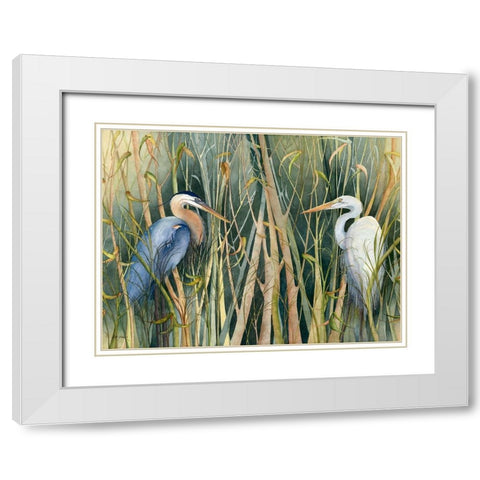 At Odds White Modern Wood Framed Art Print with Double Matting by Rizzo, Gene